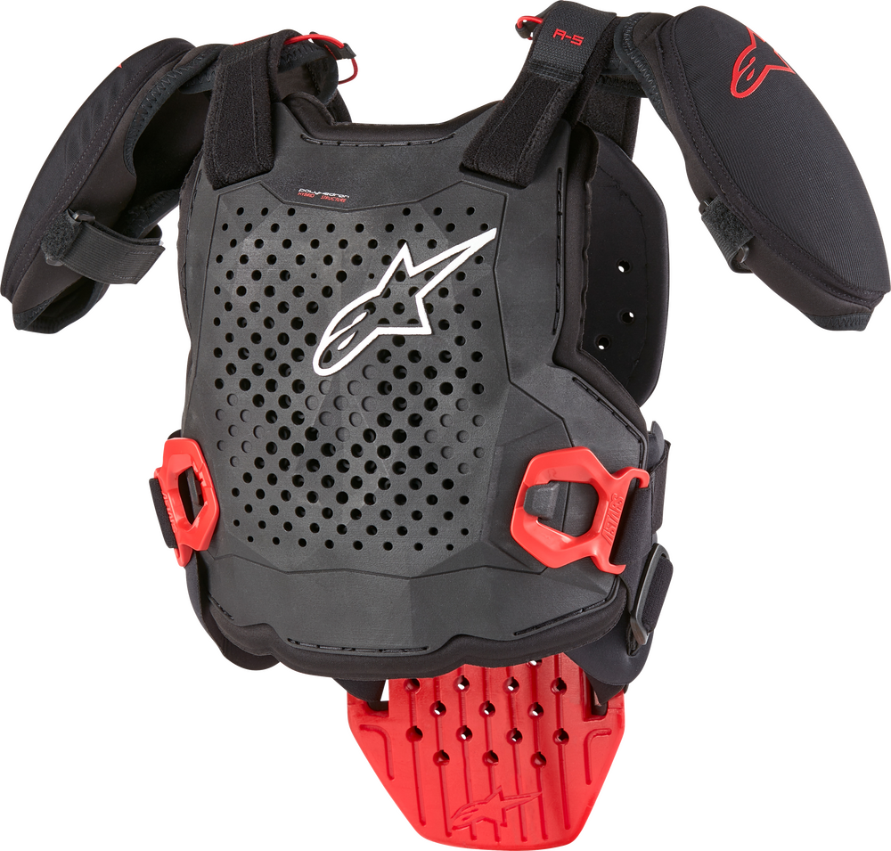 ALPINESTARS A-5 S YOUTH CHEST PROTECTOR BLACK/WHITE/RED - Motoxtremes